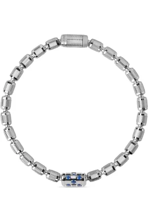 Officina Bernardi Pulsera Lumen en oro blanco de 18 ct con diamantes y zafiros