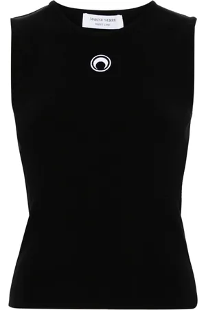 Marine Serre Top con bordado Crescent Moon