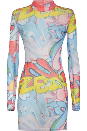 Philipp Plein Vestido corto con estampado Bombing Graffiti