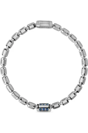 Officina Bernardi Pulsera Lumen en oro blanco de 18 ct con diamantes y zafiros