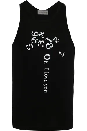 YOHJI YAMAMOTO Camiseta de tirantes con números estampados