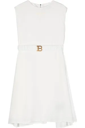 Balmain Vestido con logo estampado y cinturón