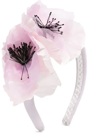 Marchesa Notte Diadema con apliques florales en 3D