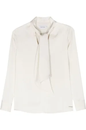Calvin Klein Blusa con lazo en el cuello