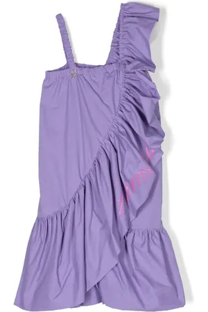 MISS BLUMARINE Vestido con volantes y logo