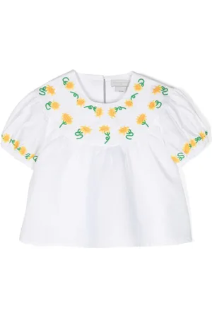 Stella McCartney Blusa fruncida con motivo bordado
