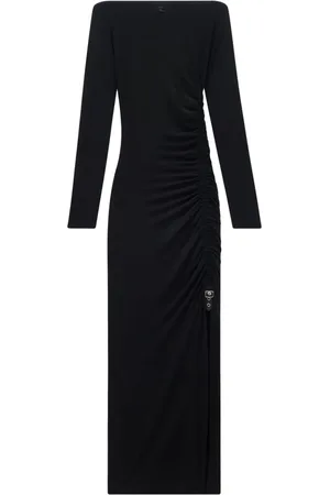 Courrèges Vestido largo fruncido