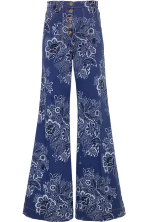 Etro Vaqueros acampanados con estampado de cachemira