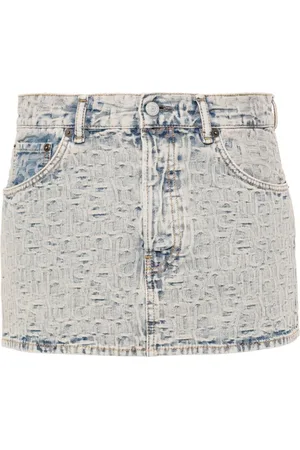 Acne Studios Falda vaquera con monograma en jacquard