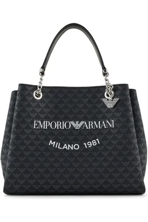 Emporio Armani Bolso shopper con logo Eagle and Milano 1981