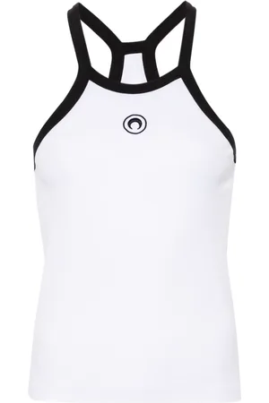 Marine Serre Top con bordado Crescent Moon