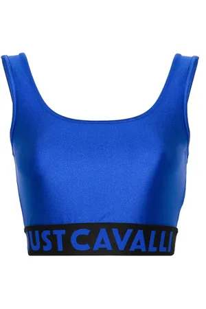 Roberto Cavalli Top corto con banda del logo