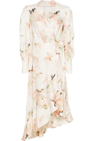 ZIMMERMANN Vestido midi con estampado Coral Birds