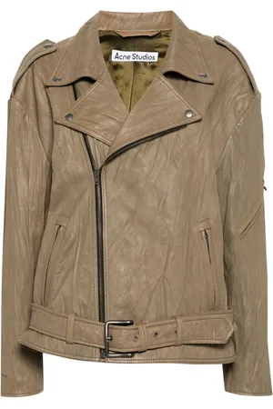 Acne Studios Chaqueta biker con acabado fruncido