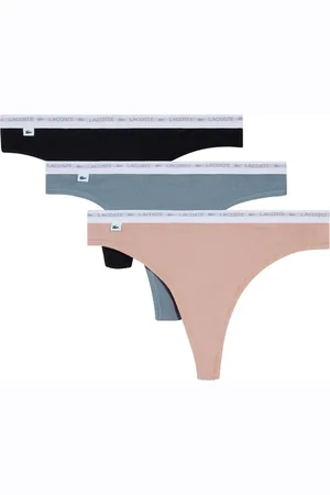 Lacoste Pack de tres tangas con logo en la cinturilla