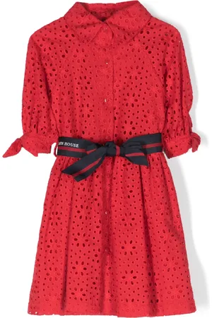 Lapin House Vestido con bordado inglés