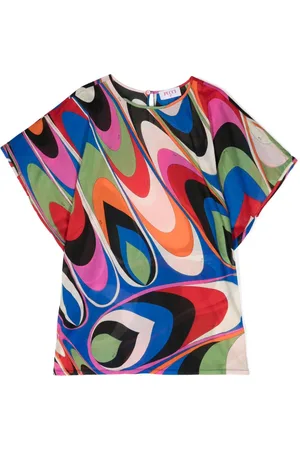 PUCCI Junior Vestido a capas con estampado Iride