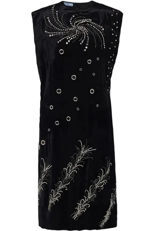 Prada Vestido bordado sin mangas