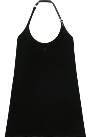 Courrèges Vestido corto con cuello halter