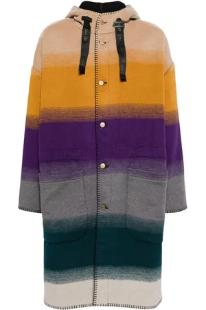 Roberto Cavalli Abrigo Blanket Stitched con diseño colour block