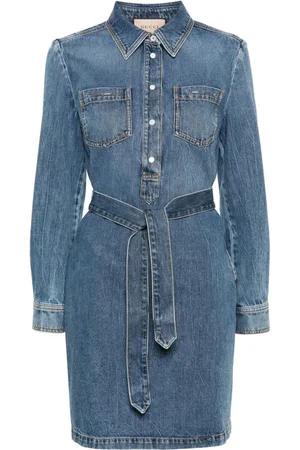 Gucci Vestido vaquero con detalle Horsebit
