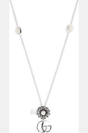 Gucci Collar con colgante GG Marmont Flower en plata de ley