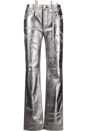 The Attico Pantalones rectos con efecto envejecido