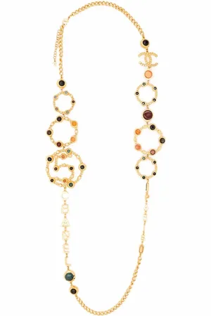 CHANEL Collar de cadena con gemas 2018