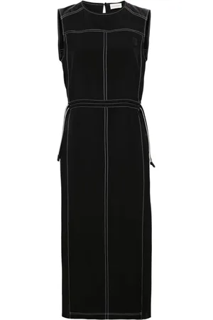 Moncler Vestido midi plisado con parche del logo