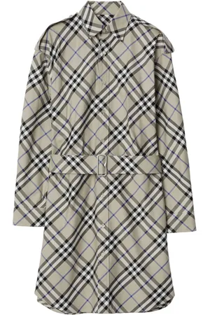 Burberry Vestido camisero con estampado Vintage Check