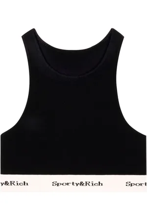 Sporty & Rich Top sin mangas Serif Logo corto