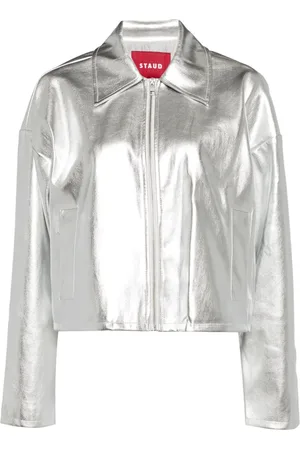 Staud Chaqueta Lennox con efecto metalizado