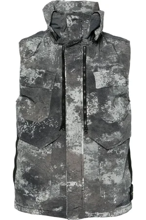 Stone Island Chaleco Dissolving Grid Camo acolchado