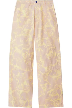 Burberry Pantalones rectos con motivo de rosas