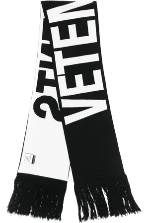 Vetements Bufanda con logo y flecos