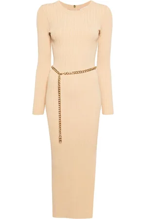 Michael Kors Vestido midi con cinturón de cadena