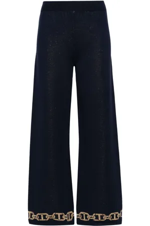 Twin-Set Pantalones rectos en intarsia