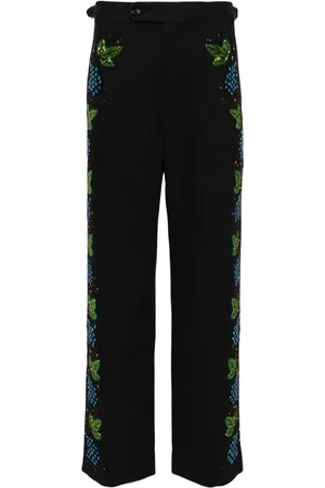 BODE Pantalones Beaded Concord bordados