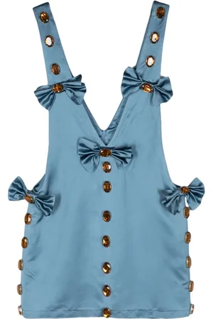 LOULOU Vestido corto con apliques de cristal