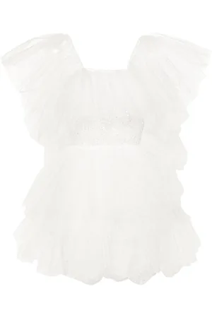 LOULOU Vestido corto con bordado floral