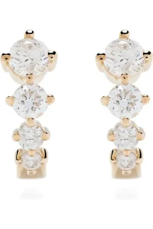 Adina Reyter Pendientes de aro en oro amarillo de 14 ct con diamantes