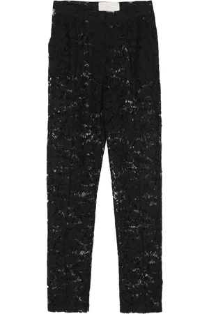 LOULOU Pantalones ajustados con encaje floral