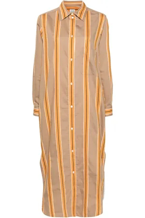 Totême Vestido camisero a rayas en jacquard