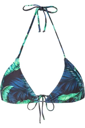 Lygia & Nanny Top de bikini Hanna con estampado de hoja de plátano