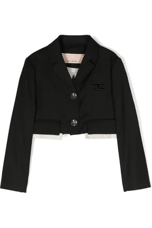 Elisabetta Franchi Blazer corta con logo bordado