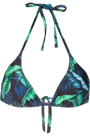 Lygia & Nanny Top de bikini con hojas estampadas