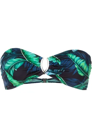 Lygia & Nanny Top de bikini con hojas estampadas