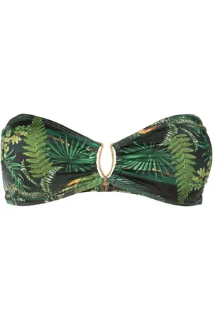 Lygia & Nanny Top de bikini con hojas estampadas
