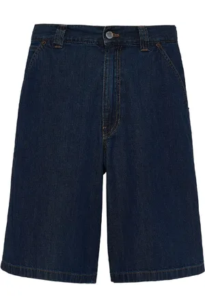 Prada Bermudas vaqueras con placa del logo