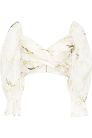 ZIMMERMANN Blusa corta con estampado Acacia Birds